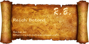 Reich Botond névjegykártya